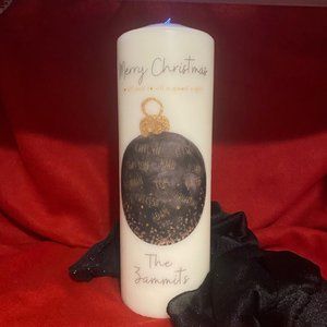 X-Large Personalized Christmas Candle - 11 x 4 inches (29 x 9.8 cm)